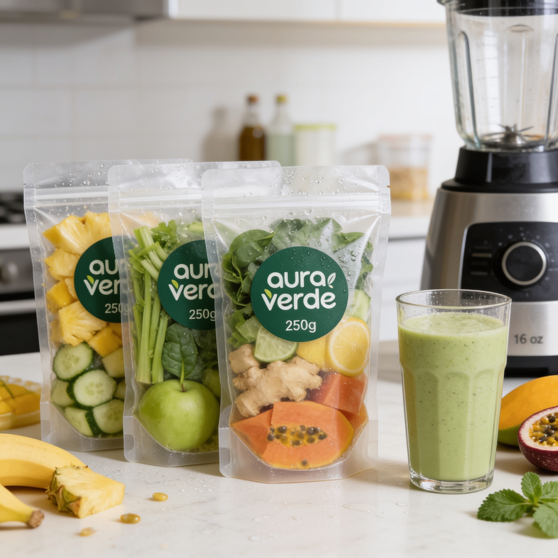 Pack Descubrimiento — 5 bolsitas congeladas y porcionadas de batido verde